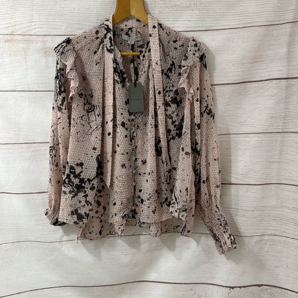All Saints Tops - NWT pink abstract design  All Saints Lara Portland shirt blouse size 6